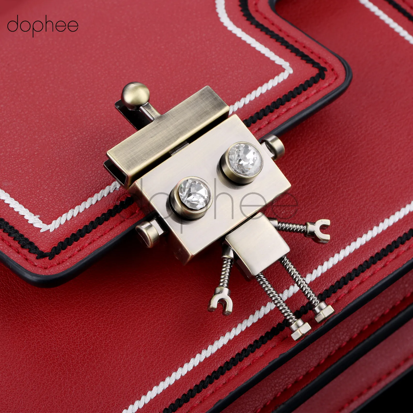 Dophee 1 комплект в форме робота застежка поворотный замок поворотные замки металлическая фурнитура для DIY сумки Сумка Кошелек - Цвет: Bronze