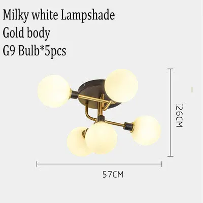 5 ceiling lights Современный скандинавский дымчатый серый Янтарный стеклянный потолочный светильник AC90V-265V, Потолочная люстра для гостиной, входа, домашнего интерьера - Цвет корпуса: 5 ceiling lights