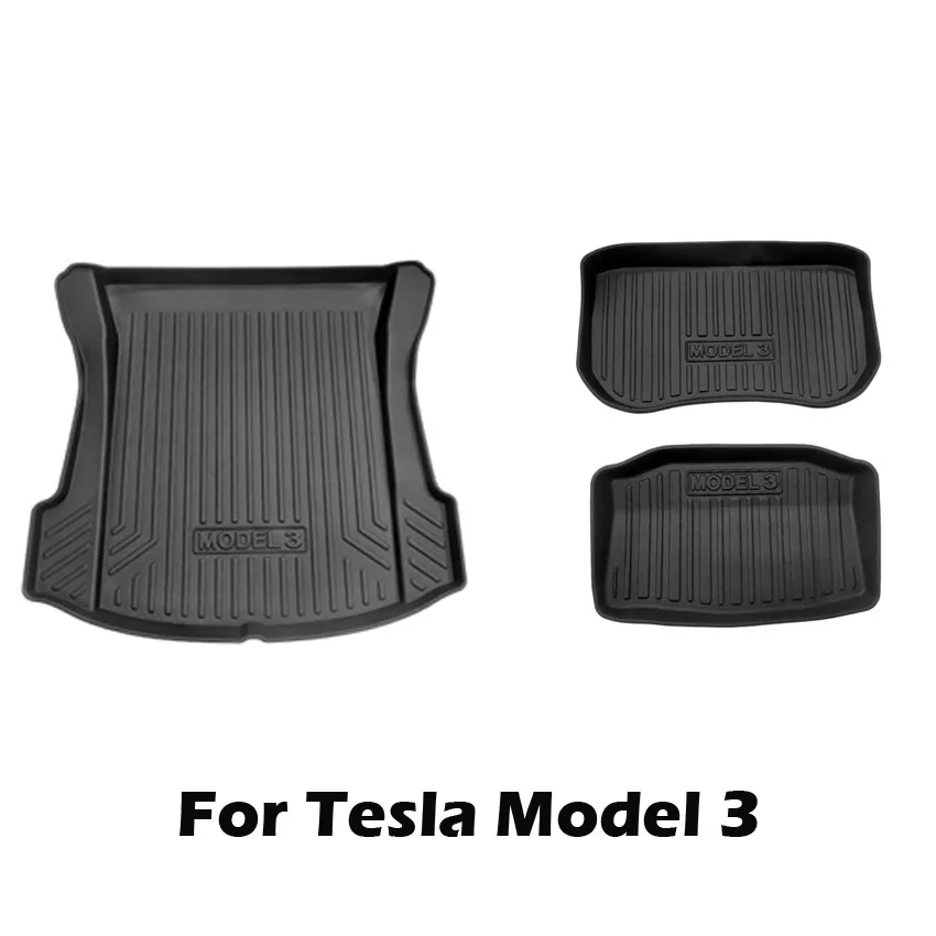 

For Tesla model 3 rubber TPE fully surrounded foot pad floor mat car trunk pad front and rear storage box protection pad
