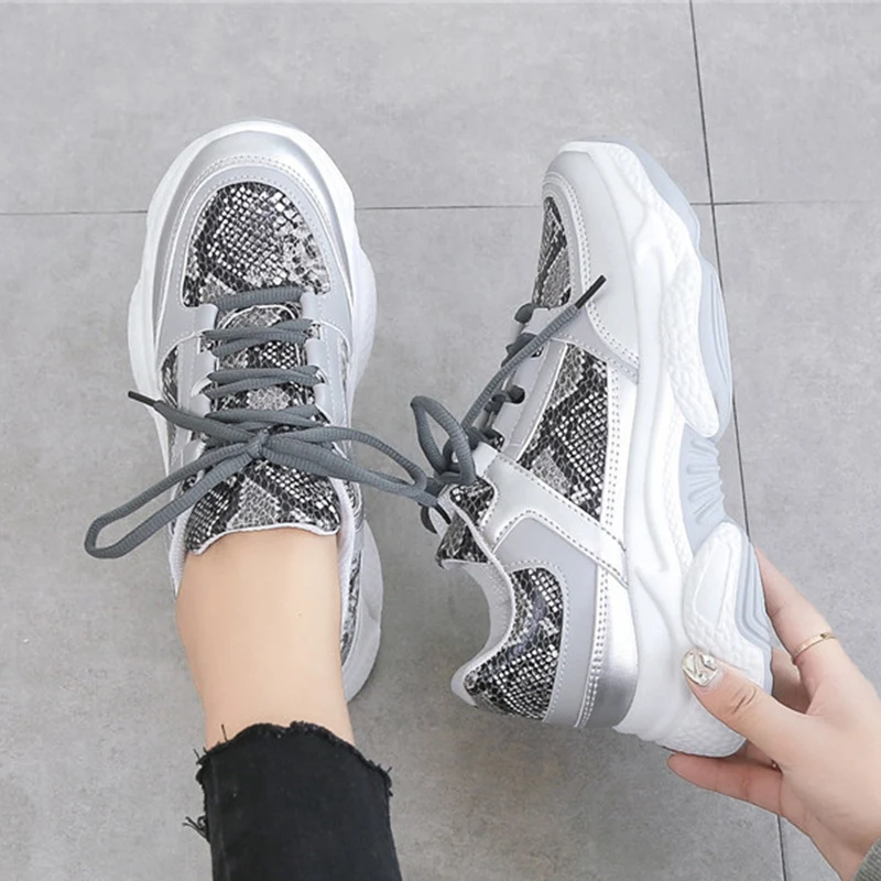 silver platform sneakers