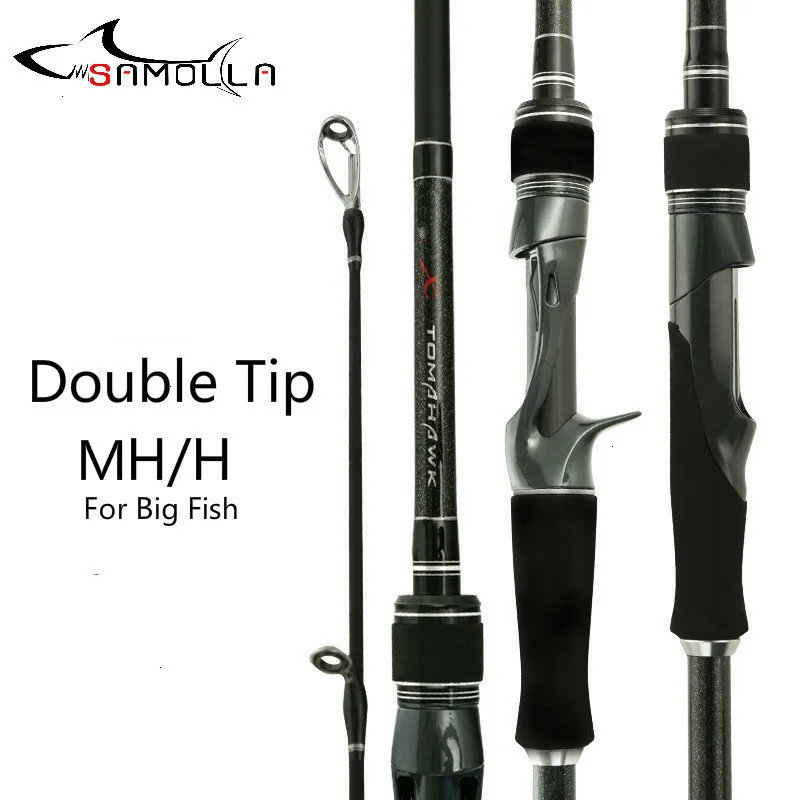 Spinning Casting Strong Fishing Rod Double Tip For Big Fish High Carbon Rod  Lure Canne A Peche Carbonne Jigging Peche En Mer Mh