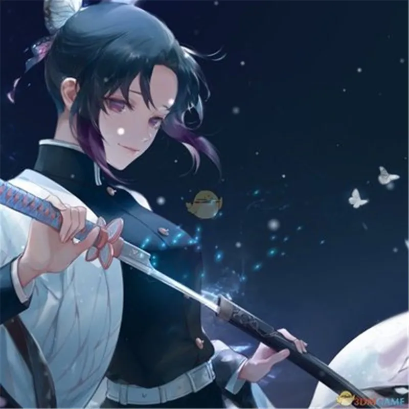 Новое поступление Аниме Demon Slayer: Kimetsu no Yaiba Kochou Shinobu Cos парик для волос термостойкие парики, костюм для косплея+ шапочка для парика