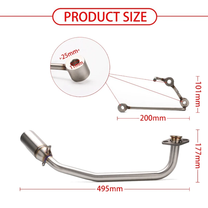 Pcx150 Pcx125 Глушитель выхлопная труба система мотоцикл без глушителя средняя труба соединительная трубка для Honda PCX 125 PCX 150 10-19
