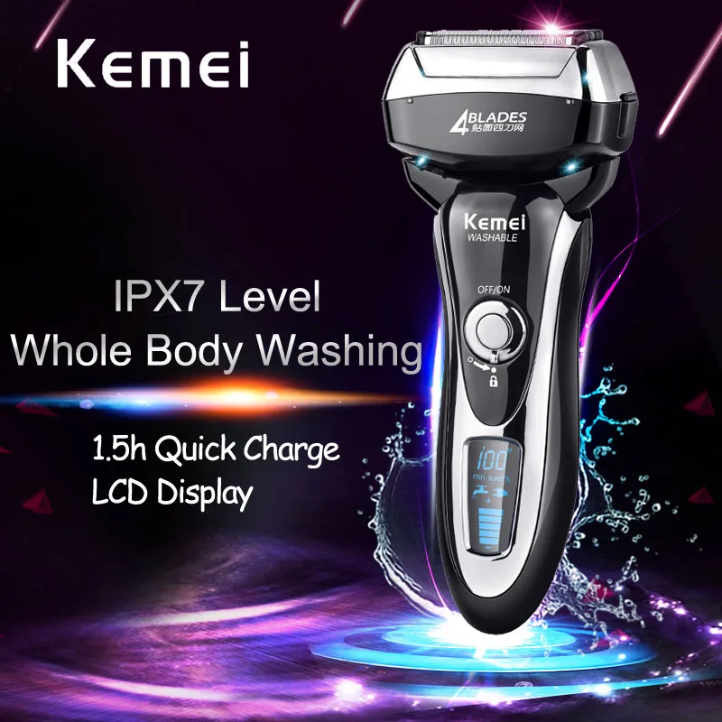  KEMEI Mens Electric Shavers Whole Body Washing Precision Clipper Maquina De Afeitar Electrica Para 