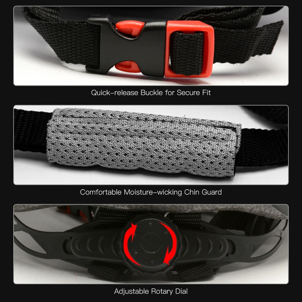 Lixada Bike Helmet Adjustable with Detachable Magnetic Goggles Mountain Road Bicycle Helmets Safety Protective Helmet 18 Vents