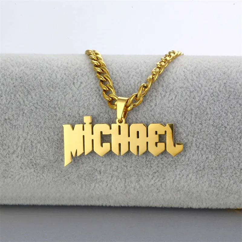Cuban Chain Custom Nameplate Necklaces 