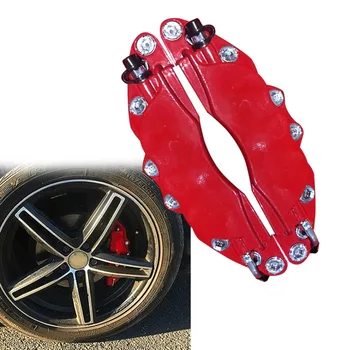 

1pair ABS Disc Auto Accessory Left Right Car Styling Heat Resistant Universal Caliper Clamp Brake Cover Red 3D Easy Install