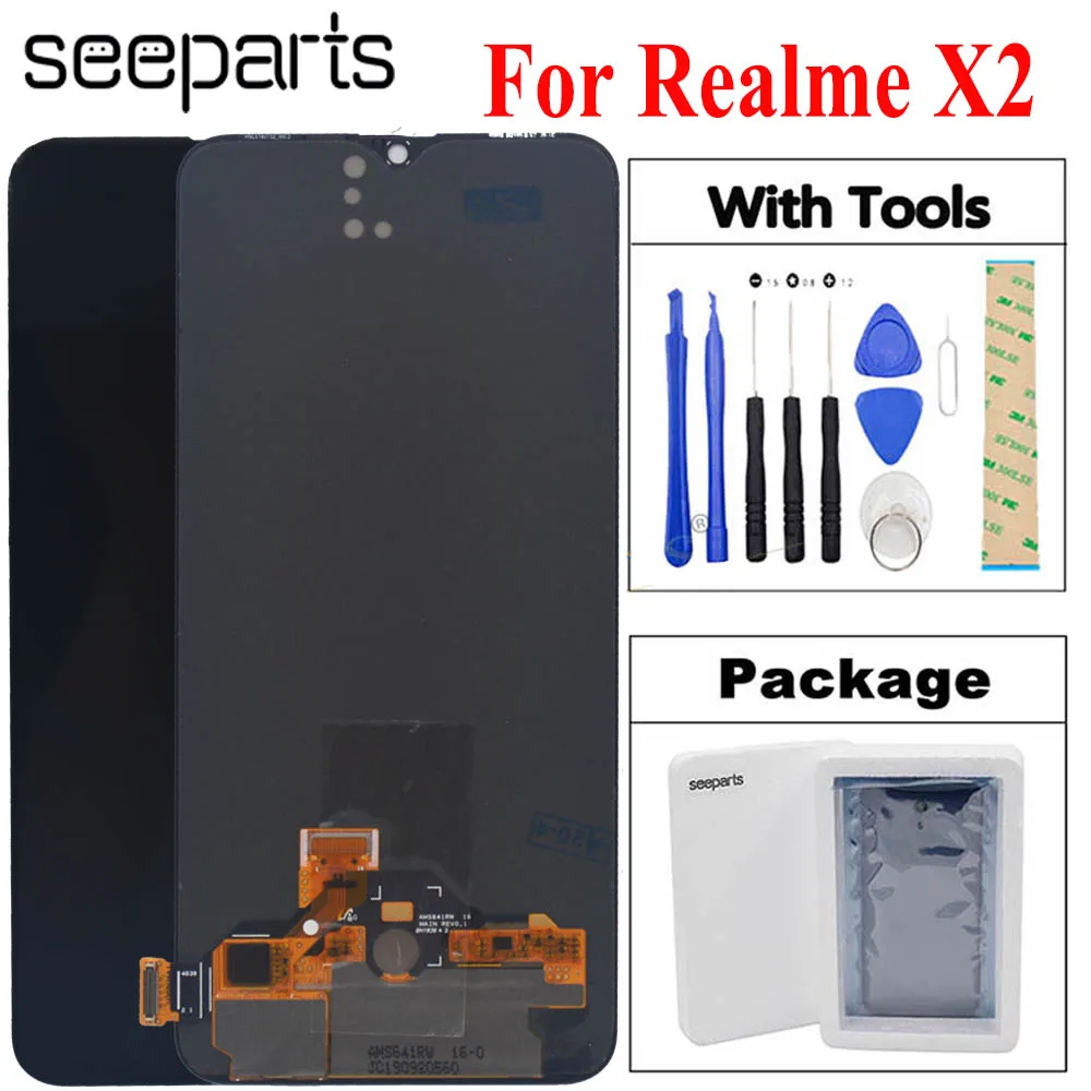 Super AMOLED для OPPO realme X2 emx93 ЖК дисплей кодирующий преобразователь сенсорного экрана в