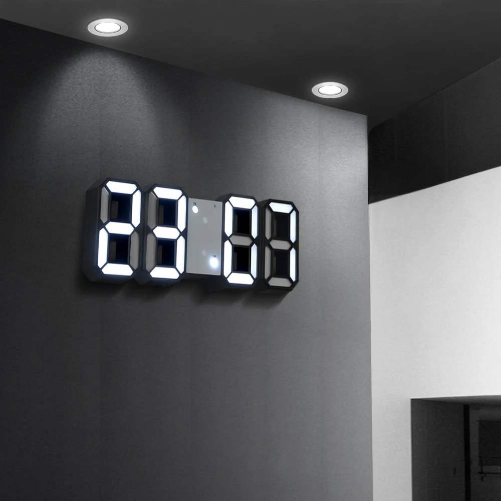 12 Hours Display 3 Brightness Nightlight 3d Led Modern Digital Wall Clocks 24 Home Garden Patterer Home Decor