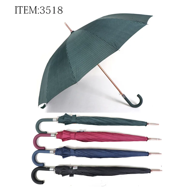 

Real Star Umbrella Foreign Trade Export Europe And America 12 Bone Windproof Stripes Business Men All-Weather Umbrella