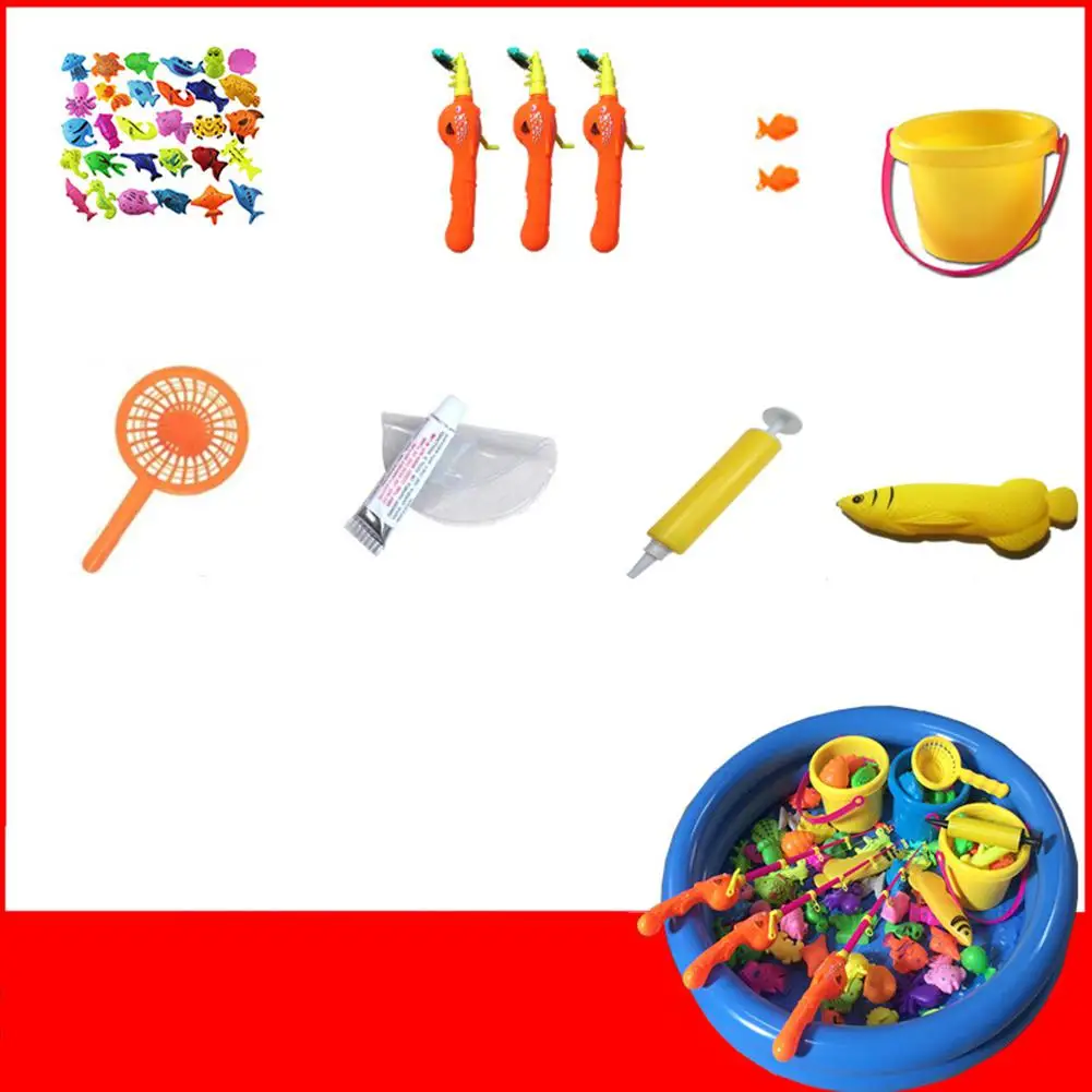 66 sets Забавные магнитные игрушки для рыбалки игровой набор для детей для ванны время бассейн вечерние с полюсом стержень Сеть пластиковый поплавок рыбы - Цвет: 66 sets