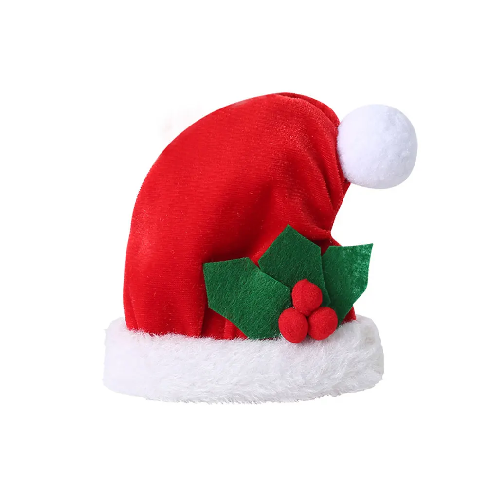 Рождественская шапка, Рождественская шапка Санты, бархатная шапка для рождественской вечеринки для детей, зимняя шапка для взрослых, декоративная шапка на год, головной убор