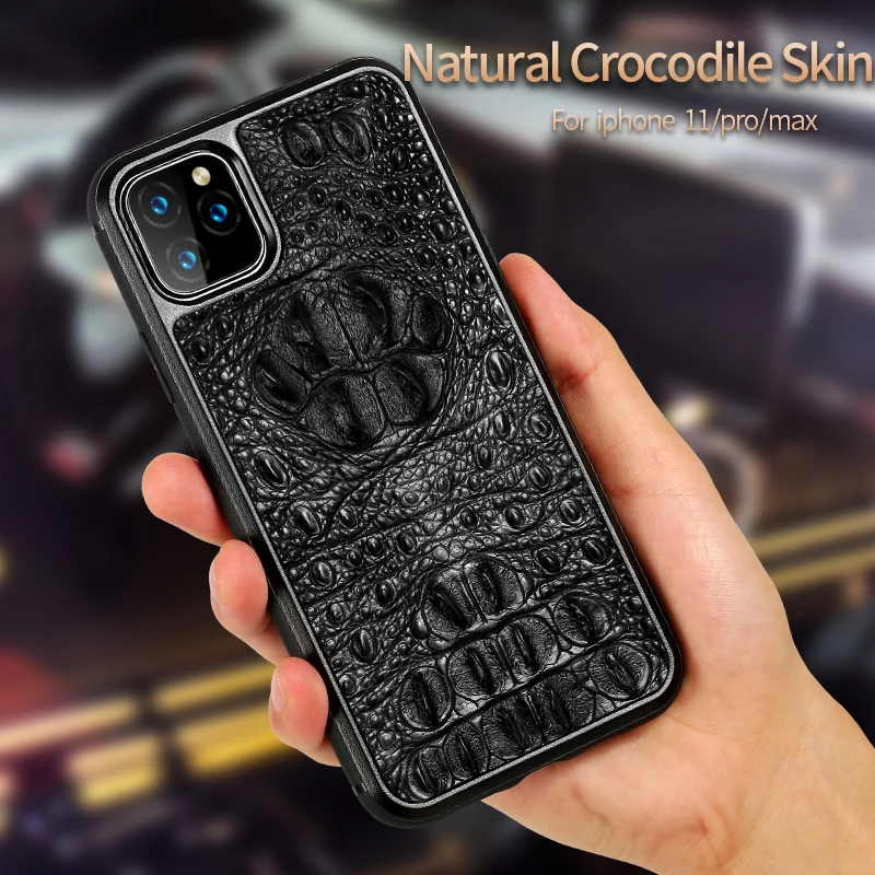 Высококачественный деловой кожаный чехол для телефона для iPhone 11Pro max 11 11 Pro X XS max XR анти-осенний натуральный крокодиловый кожаный чехол