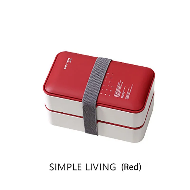 SIMPLE LIVING 1000 мл здоровый материал Ланч-бокс двухслойная детская портативная коробка для бенто микроволновая посуда контейнер для хранения еды Ланчбокс - Цвет: SIMPLE LIVING