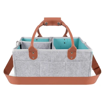 

Baby Diaper Caddy Organizer Portable Storage Organizer,Baby Shower Gift,Diaper Tote Bag/Bin for Nursery,Changing Table or Car