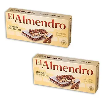 

El Almendro - Das paket enthält 2 Turron de guirlache - Turron Nougat - 240gr Supreme Qualität