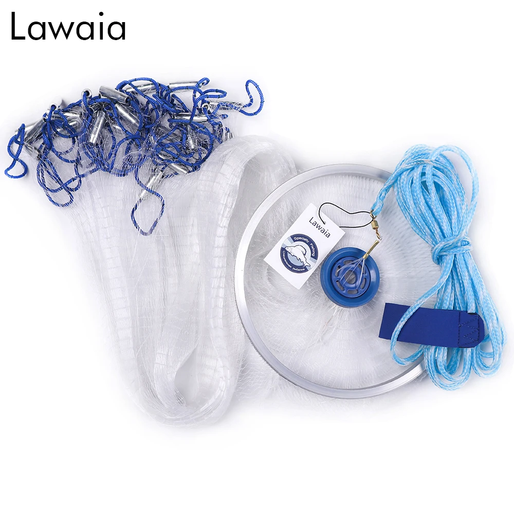 Najtaniej Lawaia Hand Cast Net 240 cm 500 cm sieć rybacka sieć rybacka amerykański znak obsada sieć składana sieć rybacka obsada netto