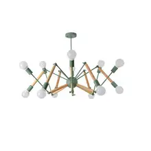 White Wooden Spider chandelier lighting E27 modern loft nordic kitchen chandelier dining room bedroom living room foyer lights