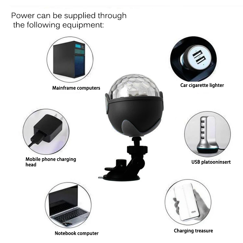 Многофункциональный Мини голосовой активация USB хрустальный магический шар светодиодный сценический диско-шар проектор Вечерние огни вспышка DJ KTV бар автомобиль Горячий