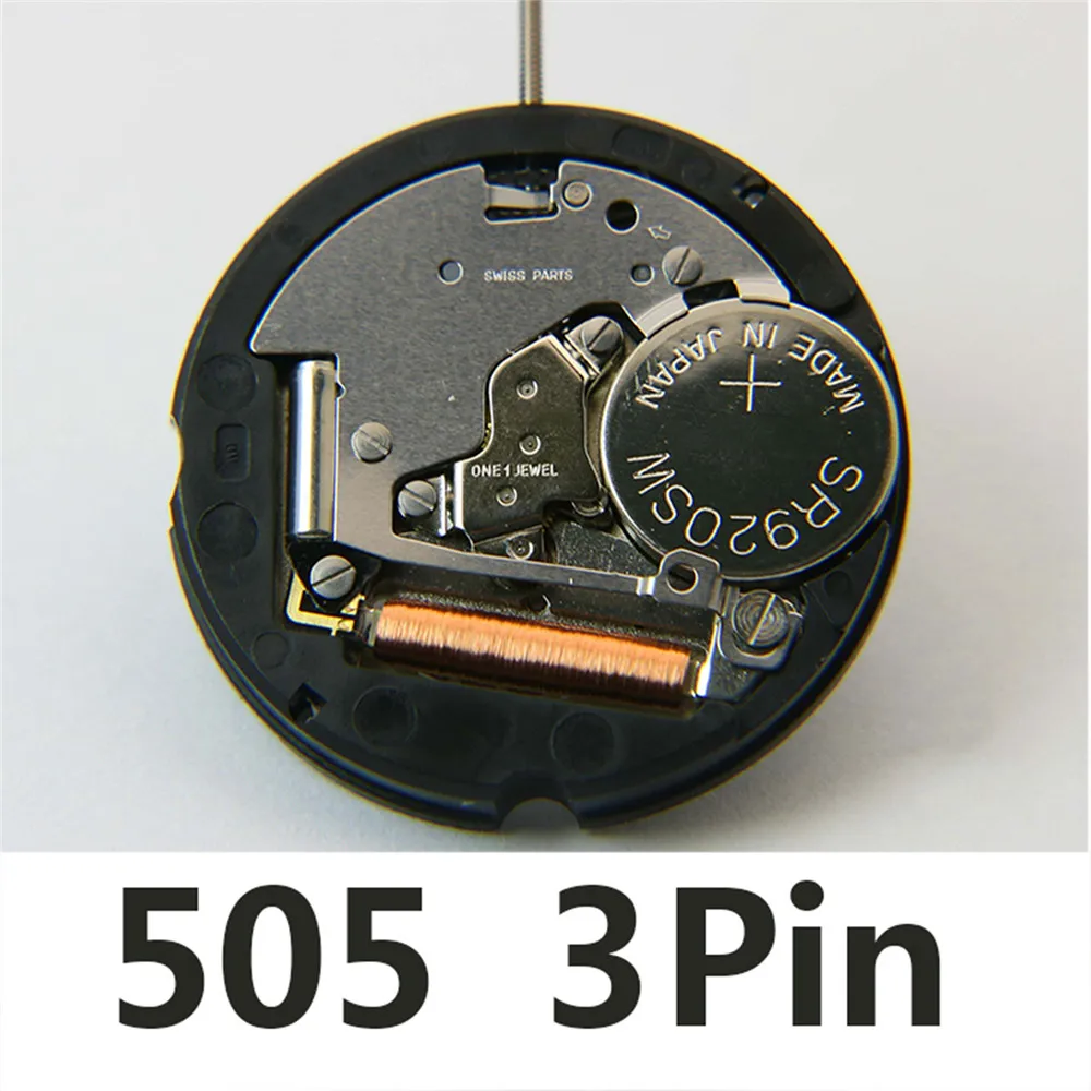 3 Pin кварцевые часы для Ronda 505 даты на 3' даты на 6' с Батарея стержня для ремонта часов аксессуары