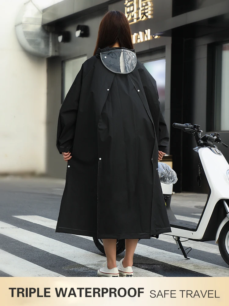 Motorcycle Raincoat Men's Raincoat Women's Raincoat Long Full-body Double Brim Rainproof Raincoat Electric Bike Riding Raincoat