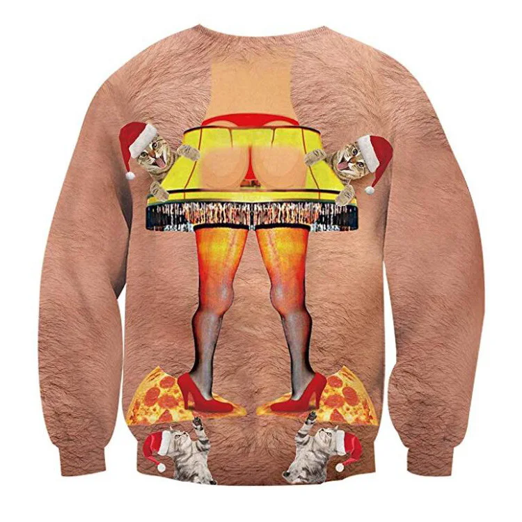 Уродливые Рождественские свитера для мужчин/женщин, пуловер с Санта-эльфом для отдыха, унисекс, забавные женские топы, осенне-зимняя одежда - Цвет: GK122