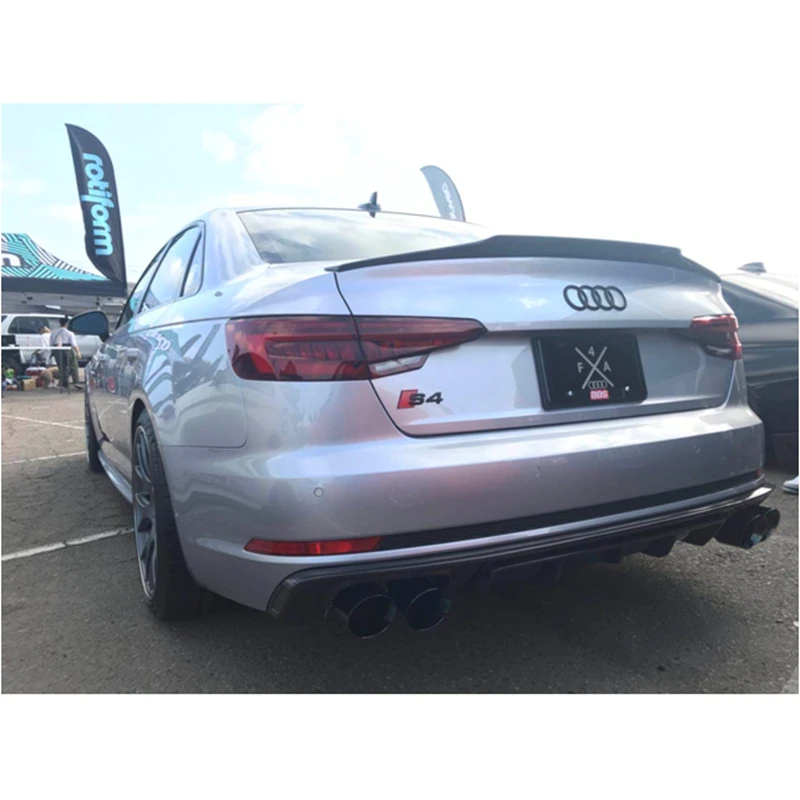 Для Audi S4 B9 4 Двери Седан- ZK стиль Высокое качество углеродного волокна заднего крыла крыши задняя коробка украшенный спойлер