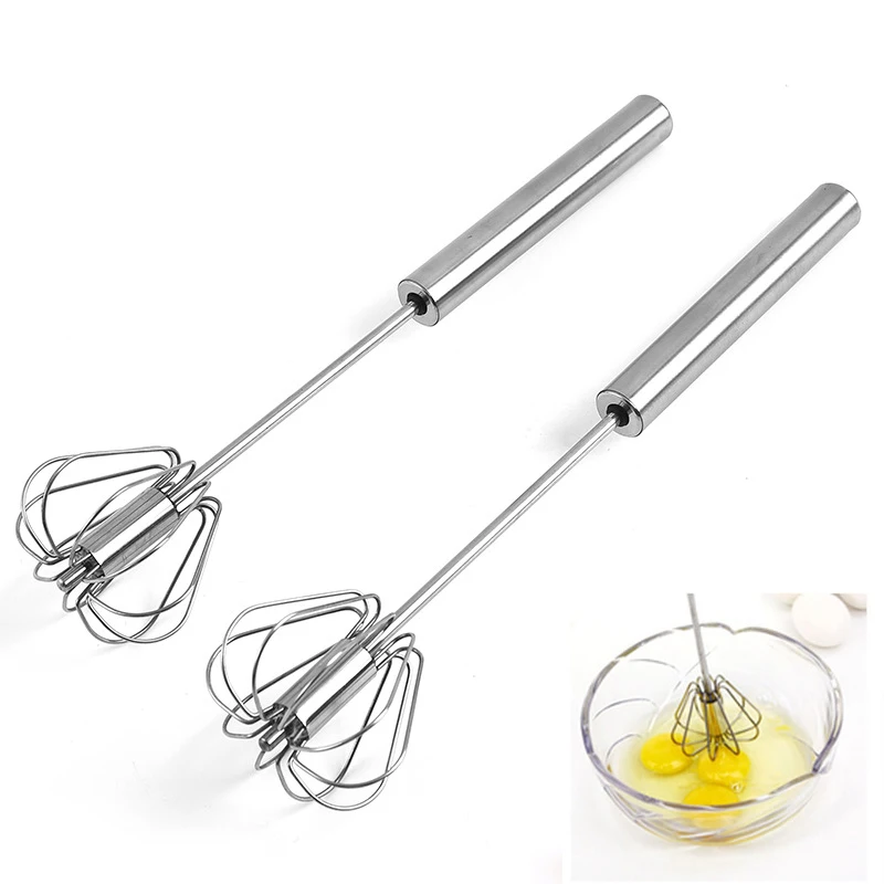 

Semi-automatic Egg Beater Stainless Steel Whisk Stirrer Mixing Mixer Egg Beater Foamer Rotate Hand Push Whisk Stiring Tool