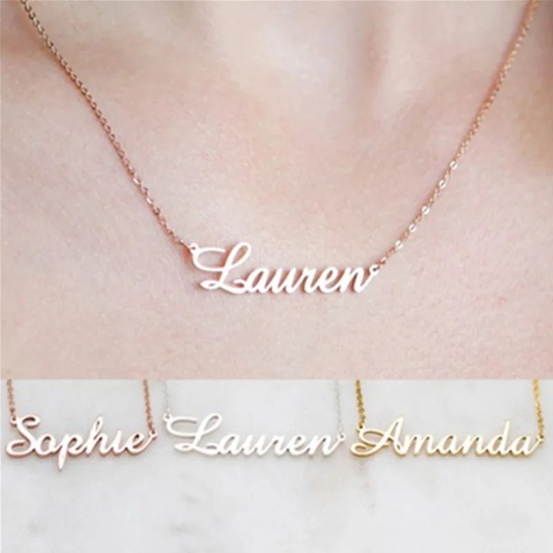 Детские вешалки Meisje Ketting Gepersonaliseerde Babygirl Ketting Aangepaste naam Brief hangers Rvs Verjaardagscadeau Vriendin Sieraden