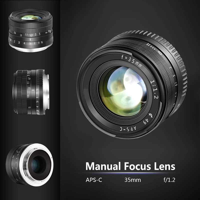35 мм F1.2 Большая диафрагма Prime APS-C объектив камеры для sony E-Mount цифровая камера s NEX 3 NEX 3N NEX 5 NEX 5T NEX 5R NEX 6 7 A5000