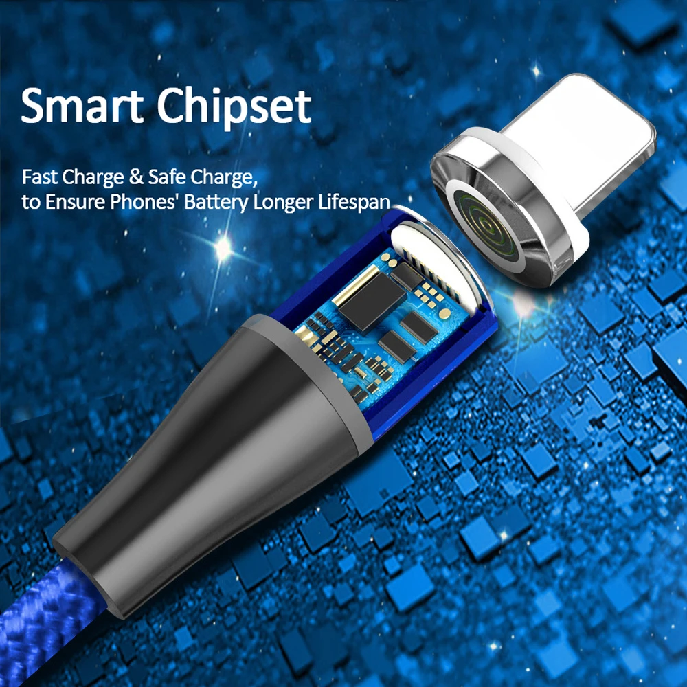  Magnetische USB Kabel VOXLINK 1M LED für iPhone Xs 6 7 & USB Rollenmaschinenlinie Typc Kabel & Micr