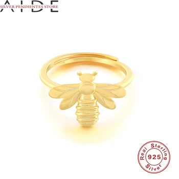 

AIDE 925 Sterling Silver Rings For Women Luxury European And American Creative Personality All-Match Bee Open Ring