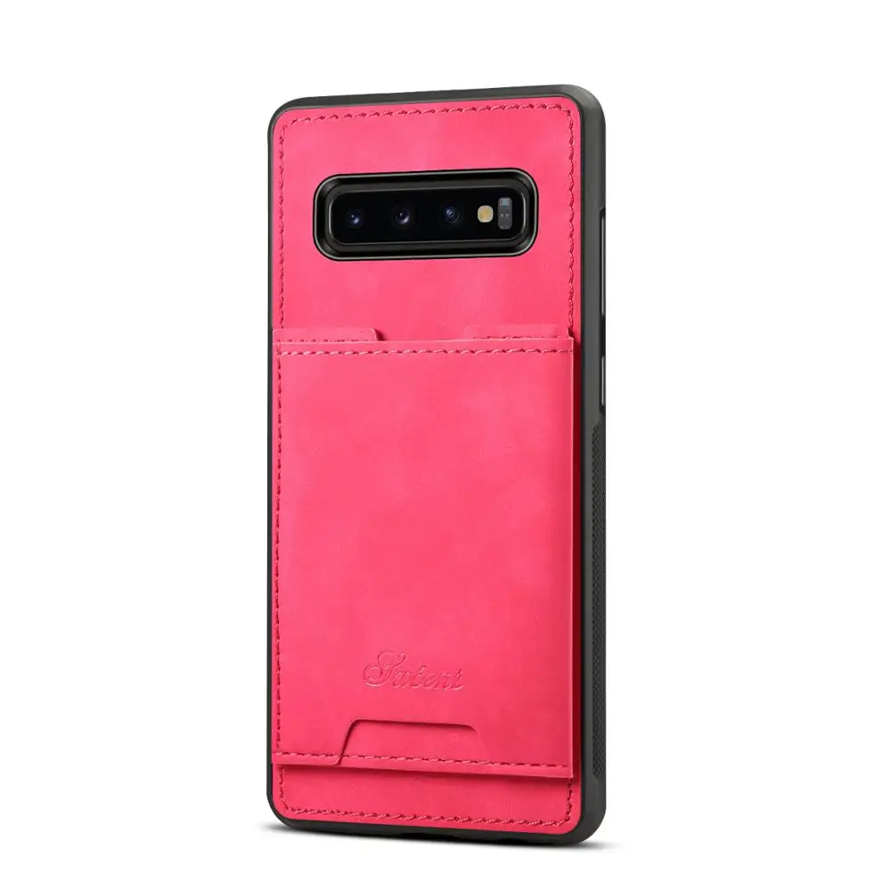 Для samsung galaxy S10 Plus 5G чехол с кошельком кредитный держатель для карт из искусственной кожи противоударный задний Чехол для samsung galaxy Note 10 - Цвет: Розово-красный