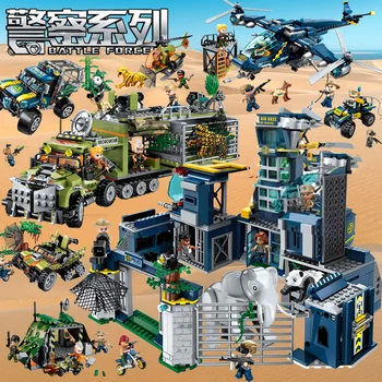 

ENLIGHTEN City Police Series Battle Force Building Blocks Sets Figures Compatible lepinINGs Bricks Educational Toys For Children