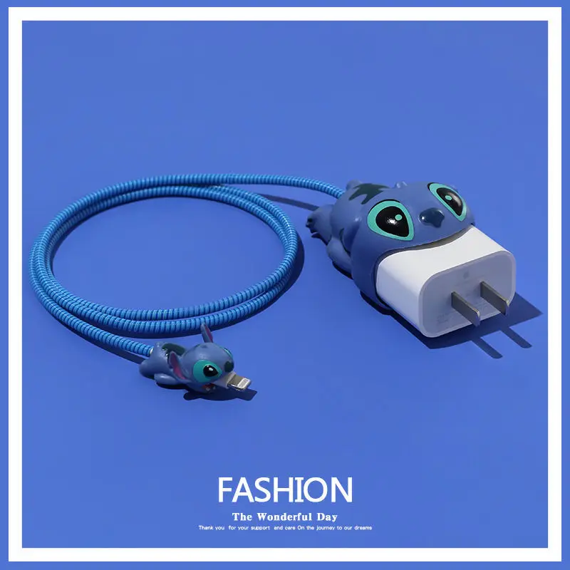 Disney Stitch Bite USB Cable Protector Cable Organizer Data Line Management Charging Safe Protection Winder For iPhone11 12 usb c fast charge