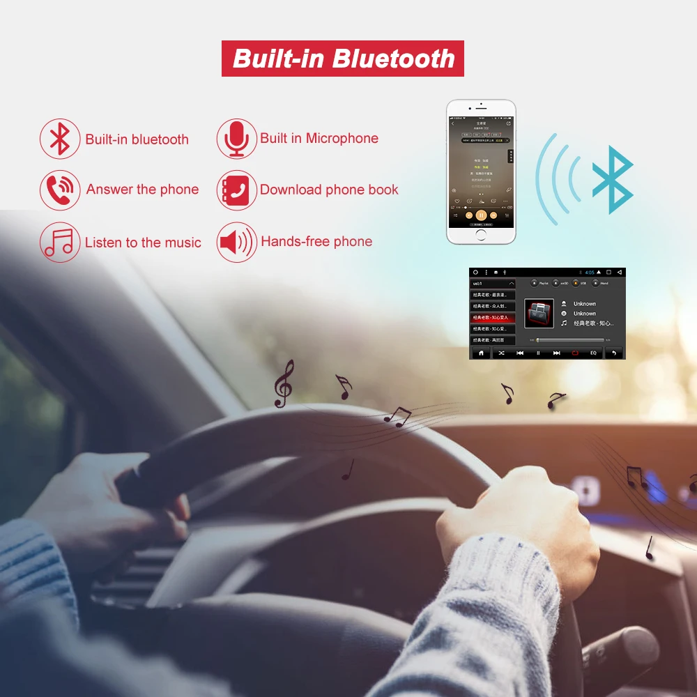 Sale 9" 2Din Full Touch Android 8.1 RAM2G+ROM32GB 1024*600 GPS Wifi Radio Audio Car Player universal For Kia Sportage R 2016 (NO DVD) 1