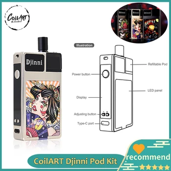 

CoilART Djinni Pod Kit 950mah built-in Dual-coil pod System 40W & 2ml pod Cartidge Vaporizer Vape Kit