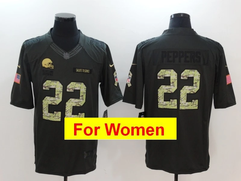 Зеленый women Cleveland Jabrill Peppers Baker Mayfield Myles Garrett Josh Gordon Jabrill Peppers Joe Thomas Game Color Rush jerseys - Цвет: Зеленый