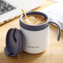  350/500ML Double wall Thermos Coffee Mug Portable Car Vacuum Flasks Travel Thermo Cup stainless steel office teacup with handle 