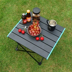 Table de pique nique pliante Portable en alliage d'aluminium, pour Camping, Barbecue, voyage, randonnée, bureau d'extérieur 