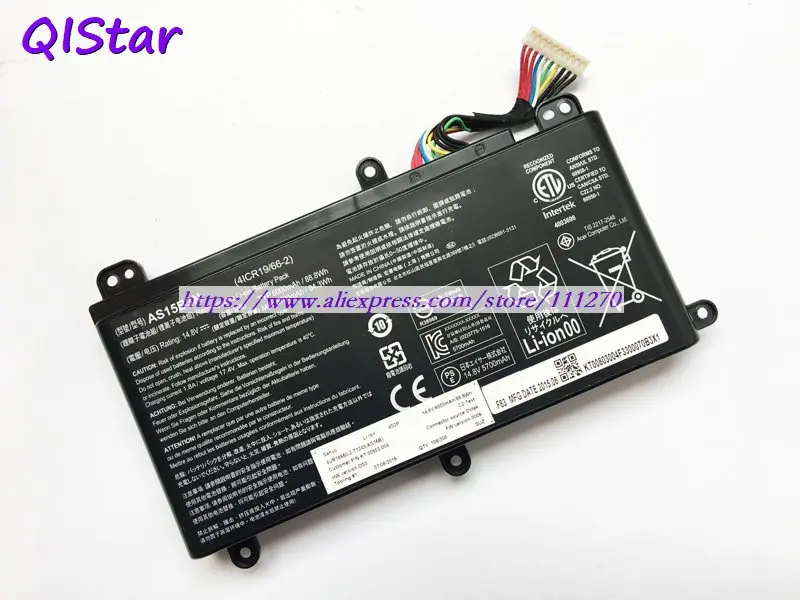QISTAR 14,8 V 6000 мАч натуральная AS15B3N ноутбук Батарея для acer Хищник 15 G9-591 G9-593-71J0 G9-793-77LN Тетрадь компьютер