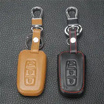 

Kutery 3 Buttons Leather Car Key Case For KIA K2 K5 Sportage Sorento Hyundai Elantra Genesis Sonata Equus IX35
