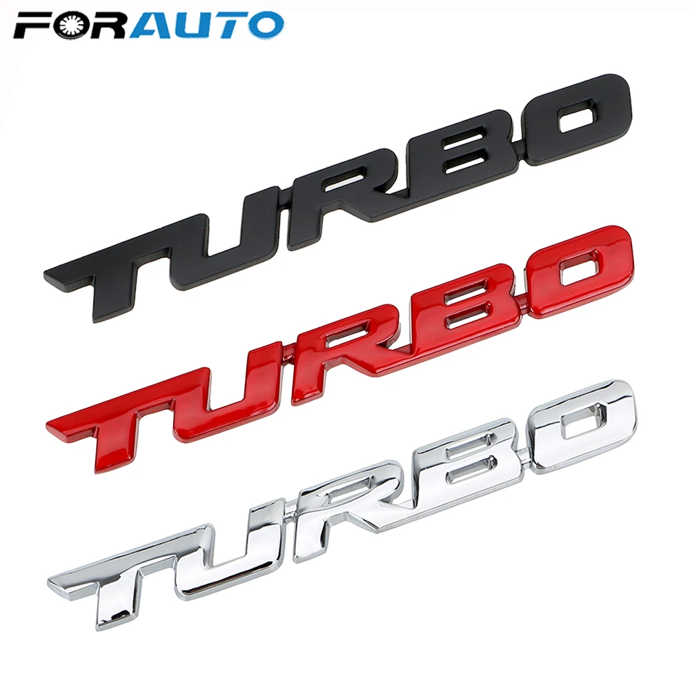 3D стайлинга автомобилей Стикеры Металлическая Эмблема TURBO тела сзади значок