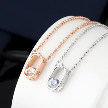 

High-quality Korean version of S925 sterling silver simple new dynamic brilliance elegant beating heart pendant women's necklace