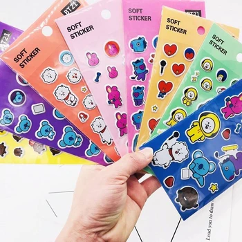 

Cute BT 3D Bubble Stickers Notebook Diary Paper Lable Sealing Stickers Crafts Scrapbooking DIY Decor stationery kids gift
