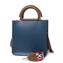 Новая модная маленькая квадратная сумка из натуральной коровьей кожи, металлическая сумка с полумесяцем, роскошная брендовая кожаная сумка для женщин