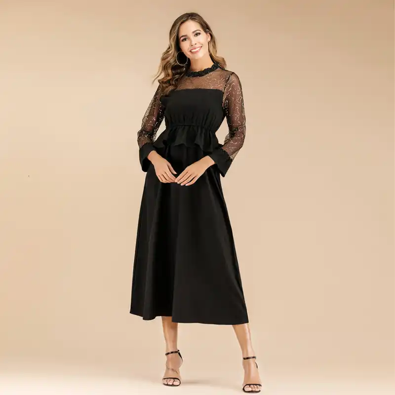 casual black flowy dress