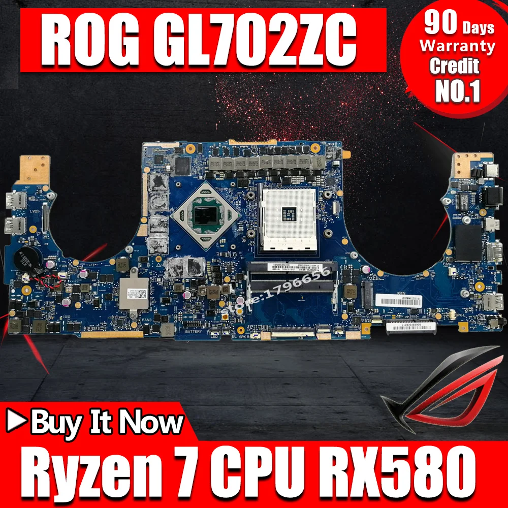 GL702ZC материнская плата Ryzen 7 1700U Radeon RX 580 для ROG For Asus S7ZC ноутбука плата|Материнские