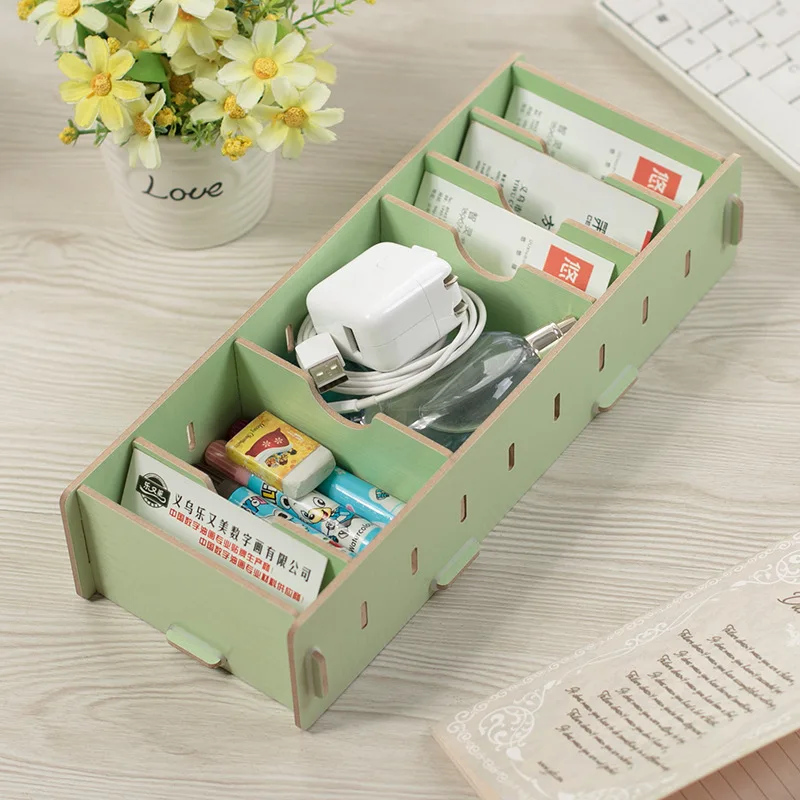  28cm Length 7 Colors DIY Wooden Card Holder Case wedding invitation card office desktop decoration  - 4000051001602