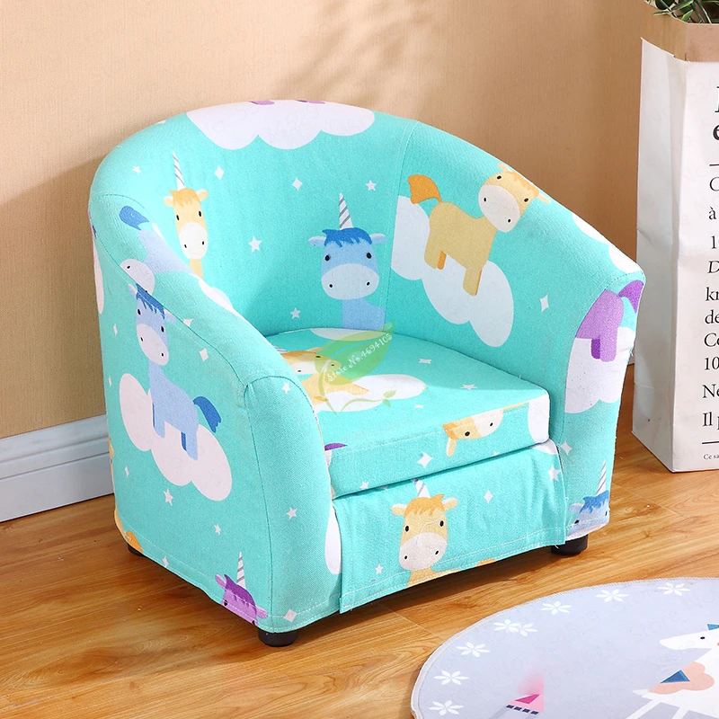 Children's Sofa Cartoon Girl Princess Single Kindergarten Seat Cartoon Washable Cloth Cute Baby Small Sofa Kids Chair Gift